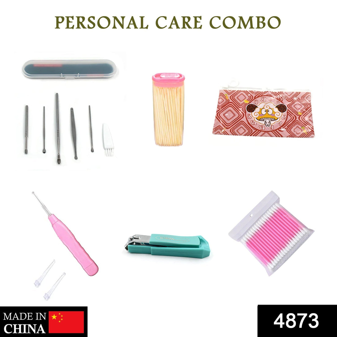 Personal care items in a zip-printed pouch bag