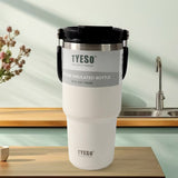 High Quality Stainless Steel Vacuum Glass Insulated Glass Coffee Cups Double Walled Travel Mug, Car Coffee Mug, Tumbler (With Lid & Handle / 1 Pc)