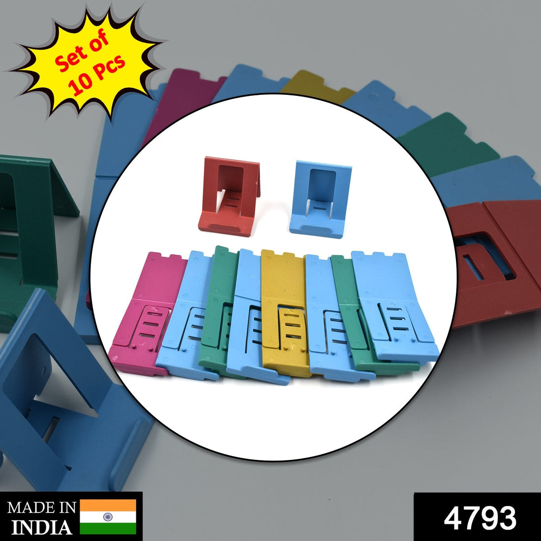 Adjustable mobile stand for supporting phones at home or work.