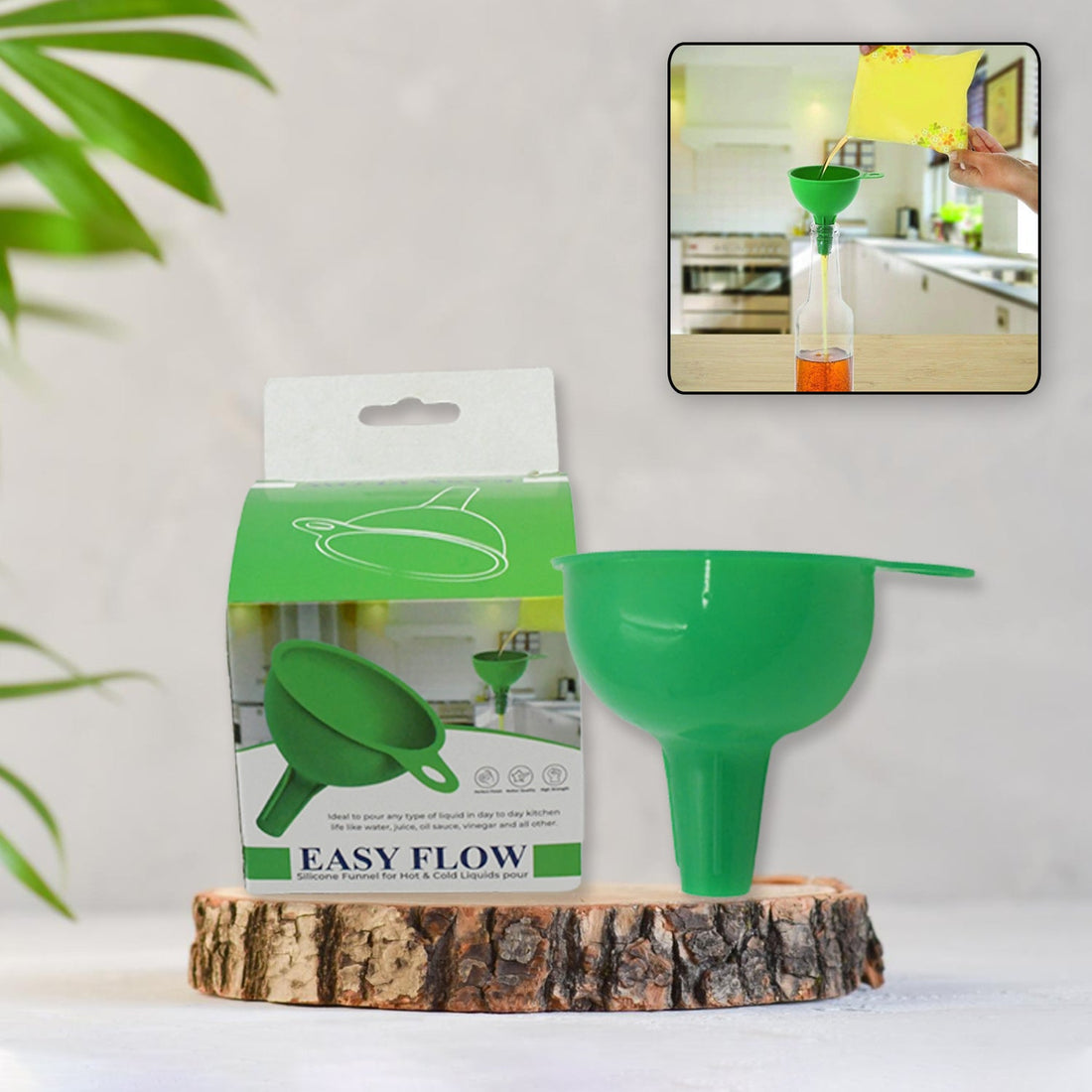 Silicone funnel for easy pouring and transferring of various liquids and food items