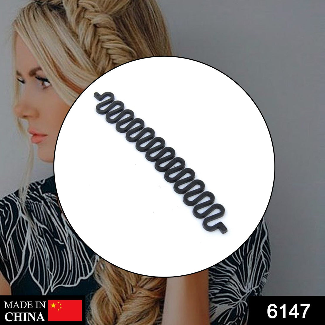 Tool for creating fishbone-style hair buns.
