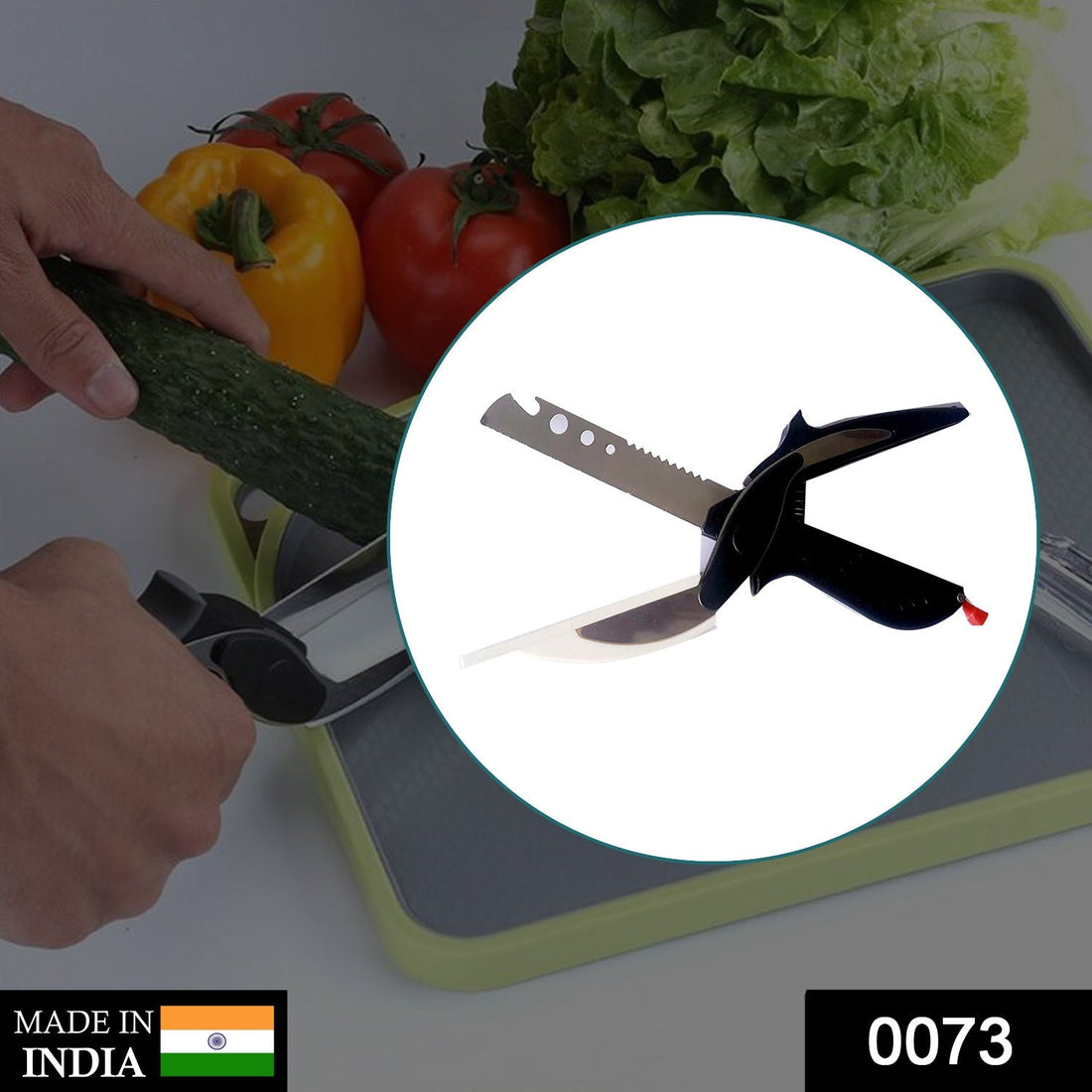 Black stainless steel 4-in-1 clever cutter.