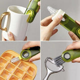 3-in-1 Multifunctional Bottle & Cup Cleaning Brush – Lid & Cover Scrubber for Kitchen (1 Pc)