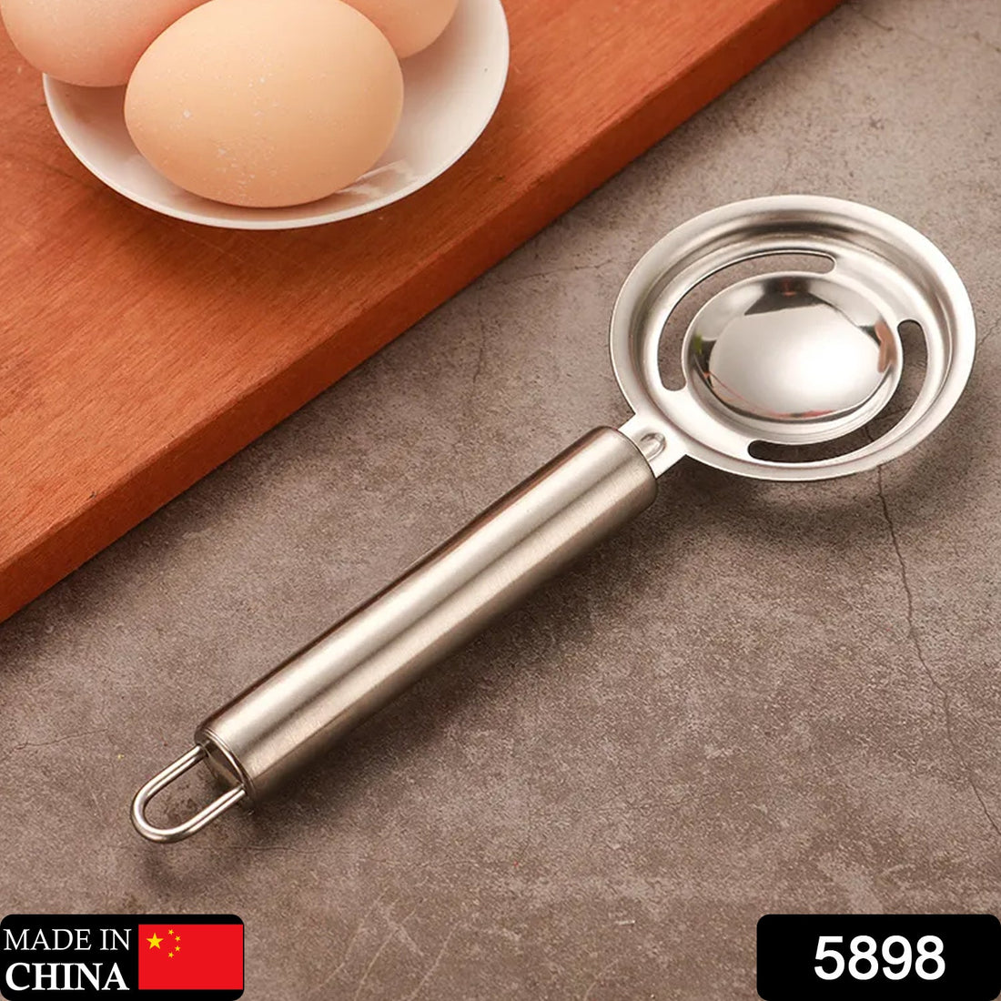 Stainless steel egg separator, yolk and white filter tool.