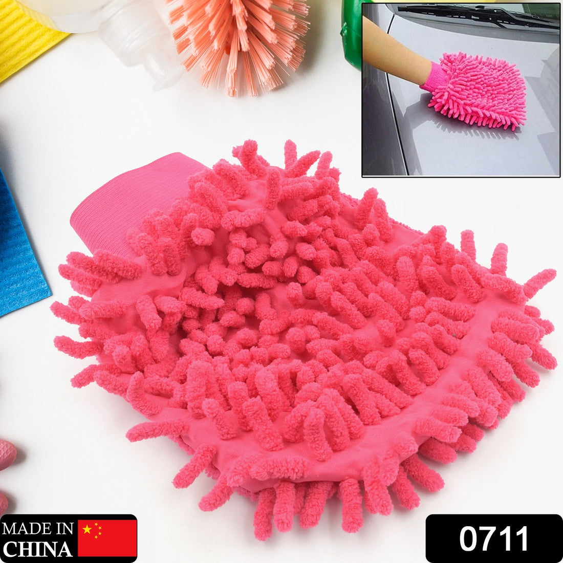 Double sided microfiber glove duster in mix colors