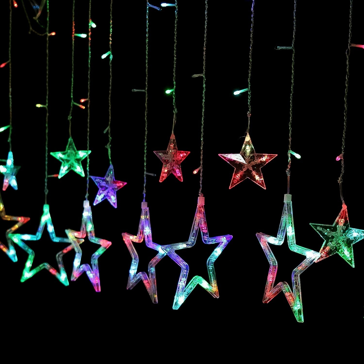 12 Star LED Curtain Lights for Diwali 