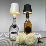USB Rechargeable LED Bottle Lamp – 3 Color Dimmable Wireless Table Light for Home & Bar (1 Pc)