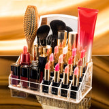 16 Compartment Cosmetic Makeup Jewellery Lipstick Storage Organiser Box, Cosmetic Storage Box Make-up Lipstick Organizer / Lipstick Holder Case  Transparent