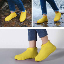 Yellow Non-Slip Silicone Rain Reusable Anti skid Waterproof Fordable Boot Shoe Cover (1 Pair )