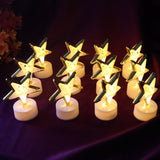 Decorative Star Shaped Flameless LED Candles (12 Pc)