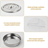 Decorative Mosquito Coil Holder Mosquito Coil Container, Incense Holder Safe Burning Coil Tray for Home Patio Pool Side Outdoor, Metal Tray