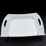 Foldable Plastic Serving Tray - Portable with Handle for Kitchen & Dining (1pc)