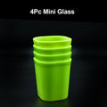 Set of 4 drinking glasses, made of unbreakable plastic.