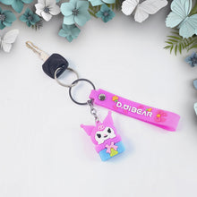 Cute Cartoon Silicone 3D Key Chain with Metal Hook & Strap (Pack of 1)