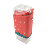 Portable Cute Water Bottle for Kids, Unique Ice Cream Shape water cup, sicle Shaped Plastic Kettle with Straw, Adjustable Shoulder Strap, BPA free, Leakproof (300 ML)