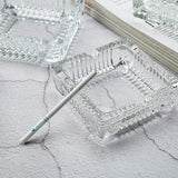 Square Glass Misti Crystal Quality Cigar Cigarette Ashtray Round Tabletop for Home Office Indoor Outdoor Home Decor