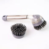 Cleaning Brushes Set, Scrub Brush Bathroom Brush, Long Handle Liquid Dispenser Pot Washing Brush
