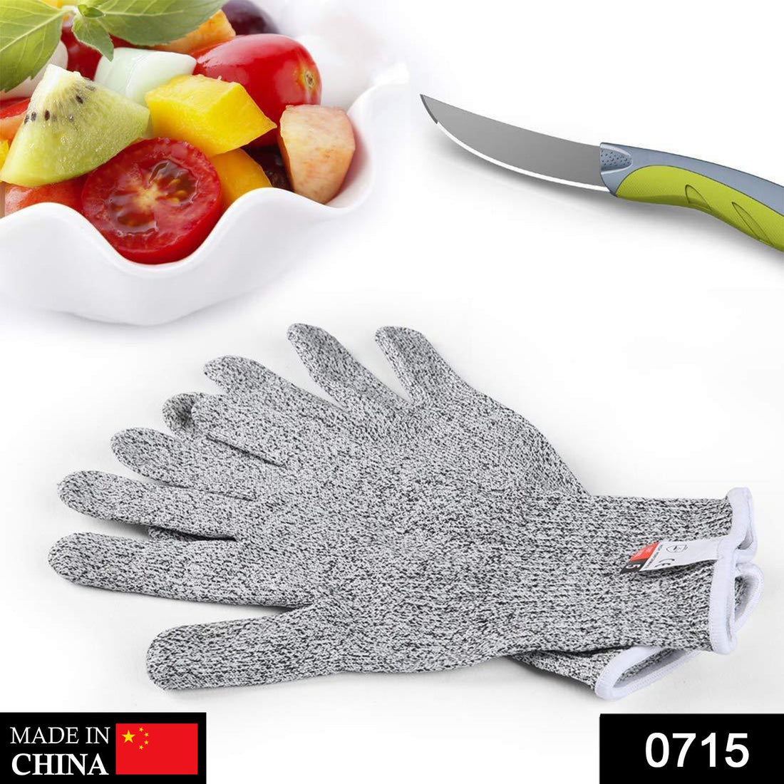 Cut-resistant gloves for high protection.