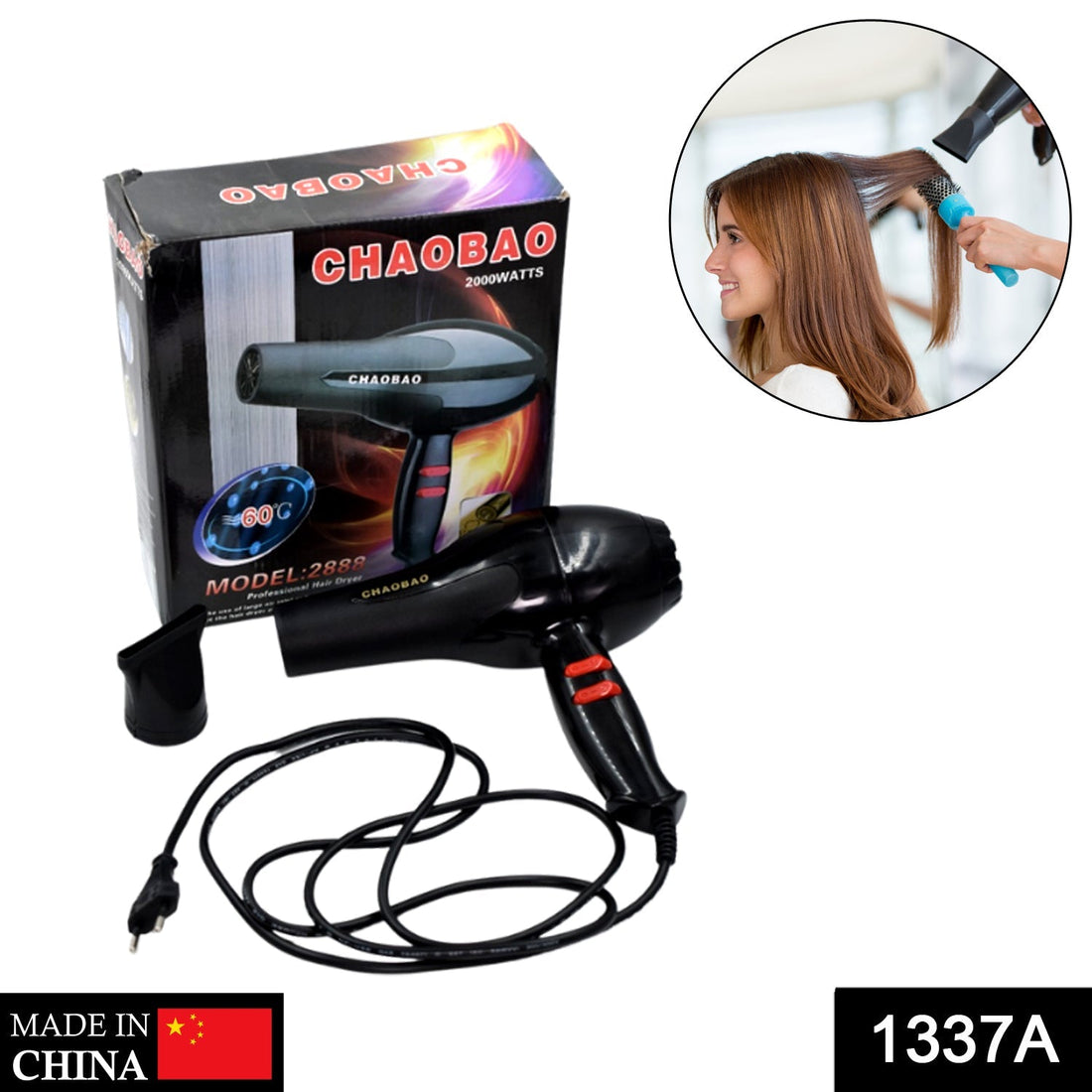 Professional hair dryer in a sleek design, suitable for both women and men.