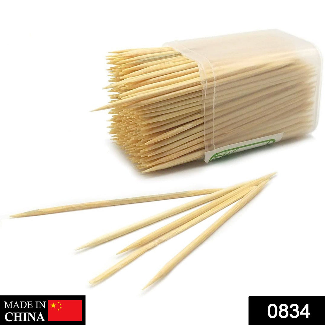 Wooden toothpicks with dispenser box for hygiene