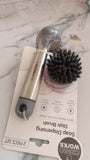 Cleaning Brushes Set, Scrub Brush Bathroom Brush, Long Handle Liquid Dispenser Pot Washing Brush