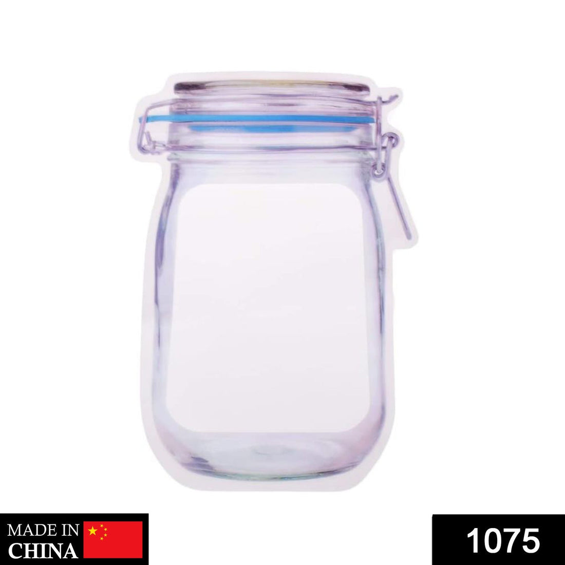 1000ml plastic food storage jar with airtight seal and zipper.