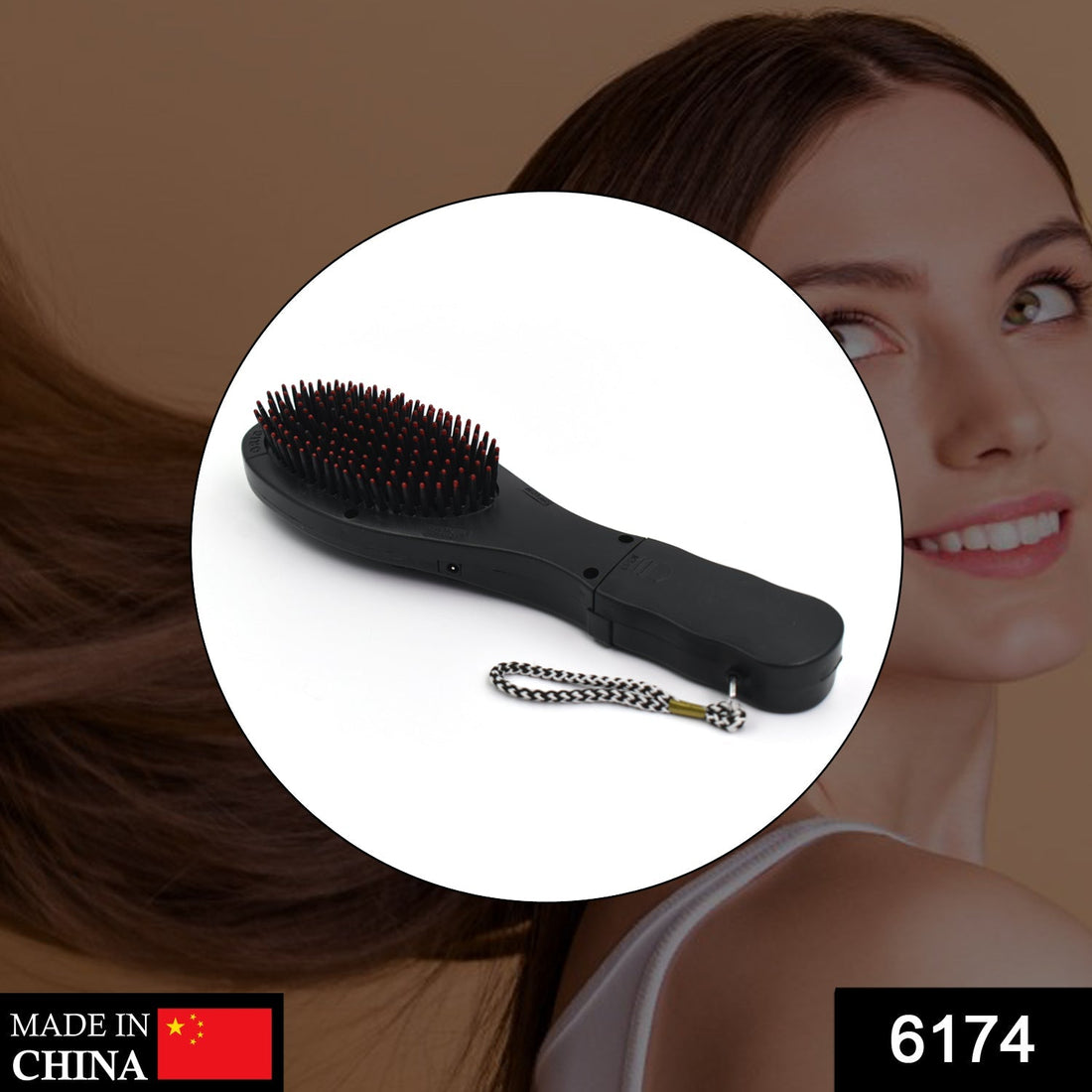 Electric vibrating massager comb for hair with brush.