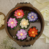 Smokeless LED Lotus Candles, Diwali (2 Pc): Indoor/Outdoor Décor