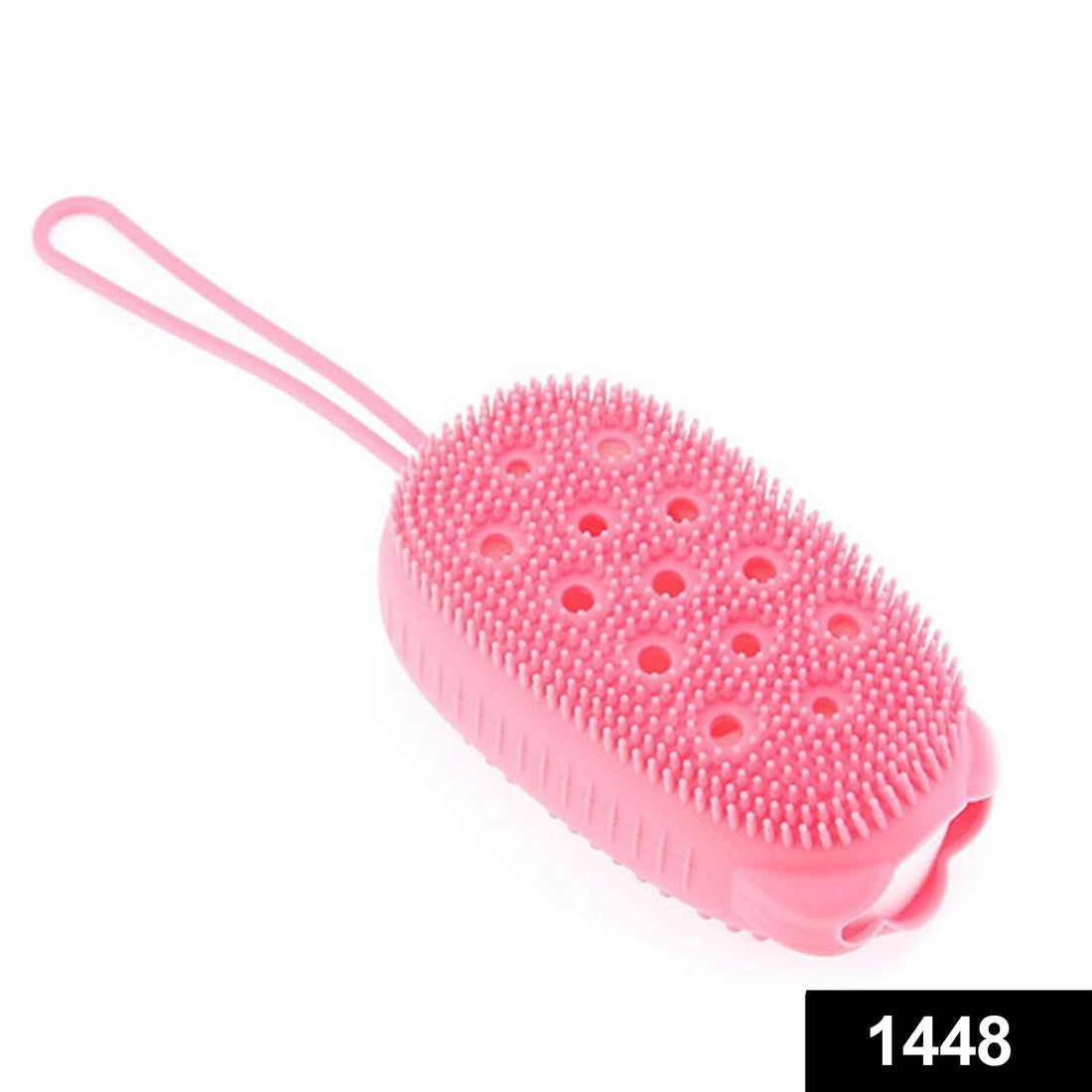 Soft silicone bath brush, bubble design, gentle exfoliation.