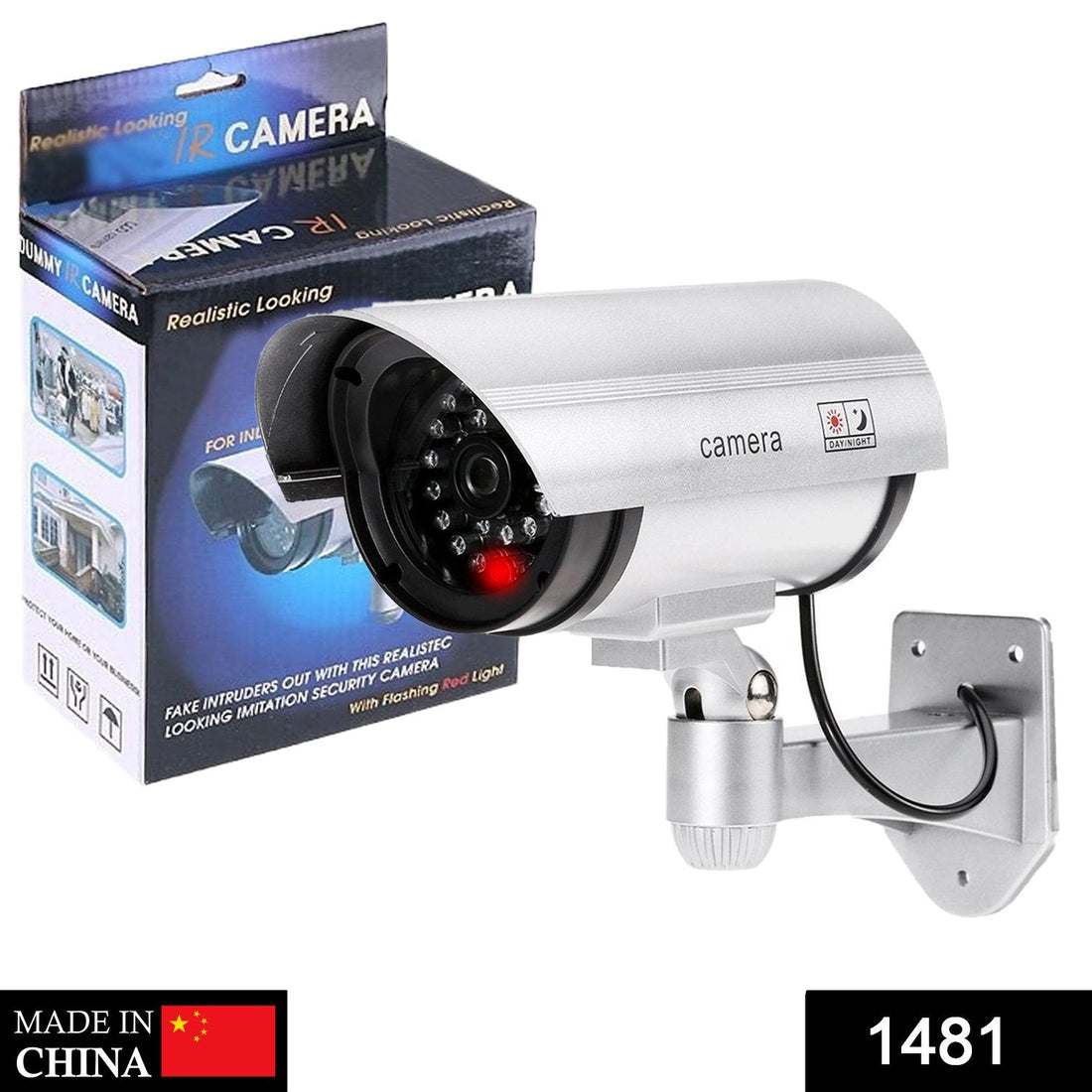 Dummy IR camera designed for outdoor security, looks like a real CCTV camera.