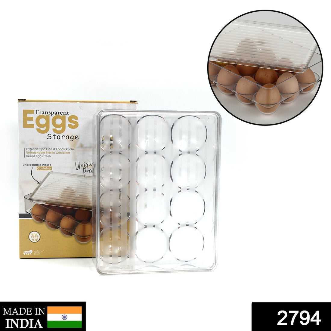 Container with 12 compartments for eggs