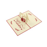 3D -Up Greeting Card (1 Pc): Birthday, Love, Christmas