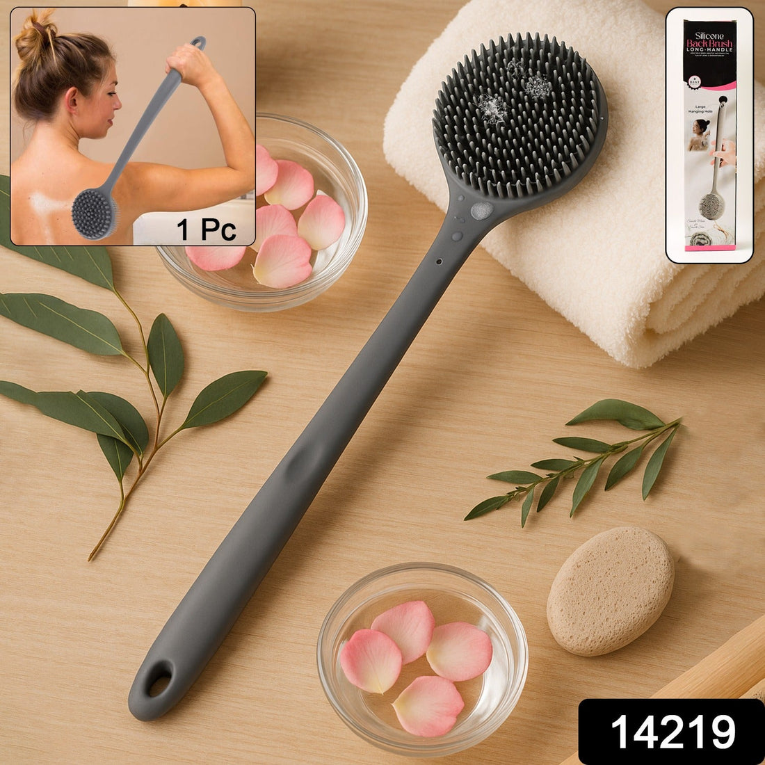 Silicone Long Handle Bath Scrubber