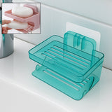 Wall Mounted 2 Layer Soap Holder with Hook Self Adhesive Double Layer Plastic Soap Dish with Hook for Bathroom Kitchen Sink and Wash Basin (2 Layer 1 Pc)