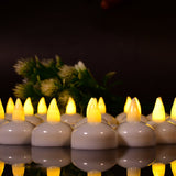 Set of 12 Flameless Floating Candles Battery Operated Tea Lights Tealight Candle - Decorative, Wedding, Diwali