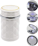Car Cupholder LED Ashtray – Portable with Blue Light, Lid & Waste Bin, Cigarette Ashtray