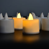 Festival Decorative - LED Yellow Tealight Candles (White, 10 Pcs) With Container, Diwali