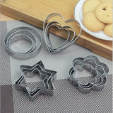 Cookie Cutter Stainless Steel Cookie Cutter with Shape Heart Round Star and Flower (12 Pieces)