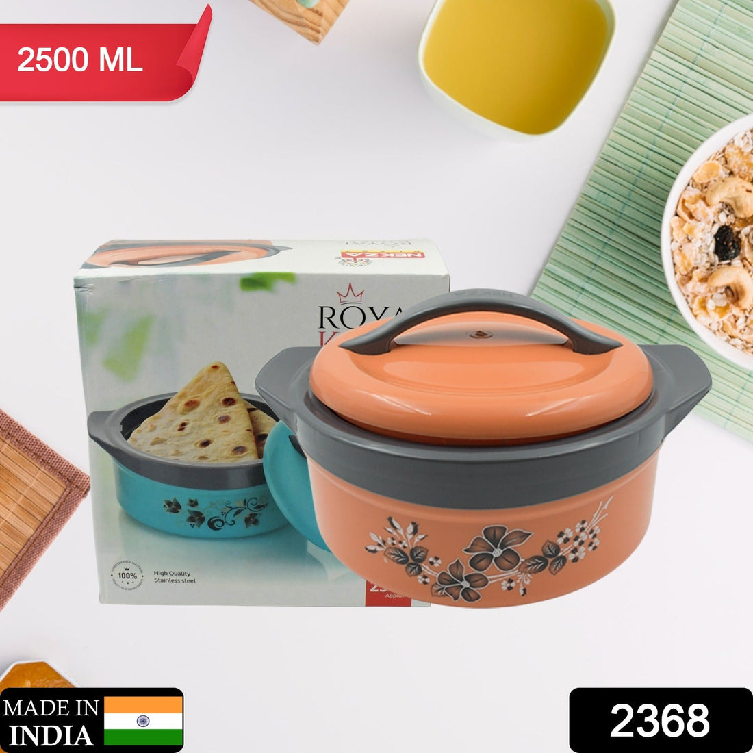 Insulated casserole box for roti or chapati