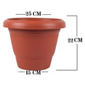Brown plastic pot for garden plants and flowers