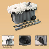 Apex Magic Spin Mop Cleaning Set with Dual Chamber Bucket & Wheels