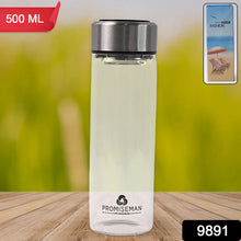 Outdoor Sport Glass Water Bottle  With Steel Lid  500 Ml Approx)