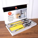6 Pcs Professional Kitchen Knife Set With Chef Knives Cleaver Peeler  Scissors