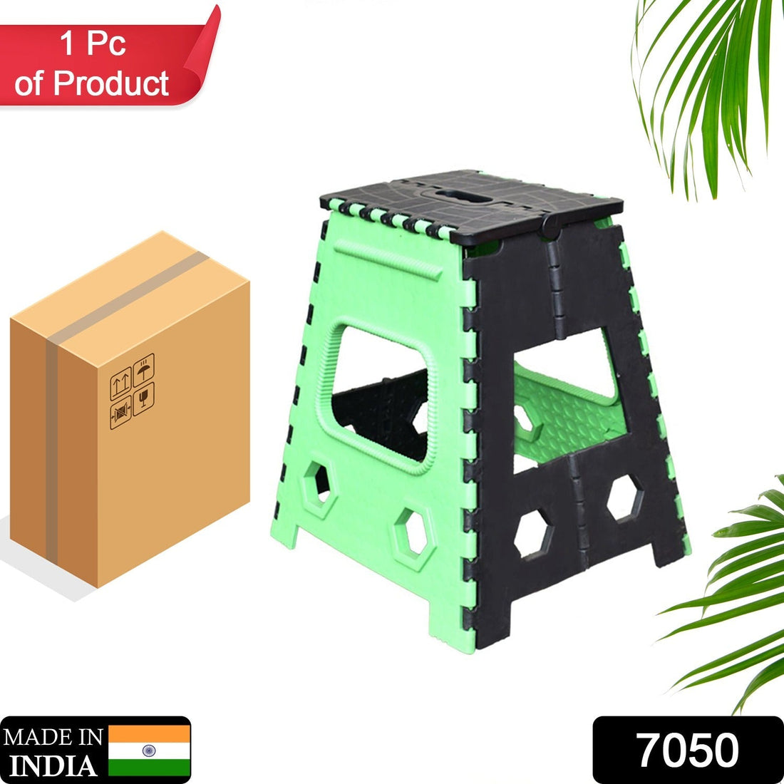 18-inch folding stool suitable for adults and kids, ideal for kitchen or stepping use.