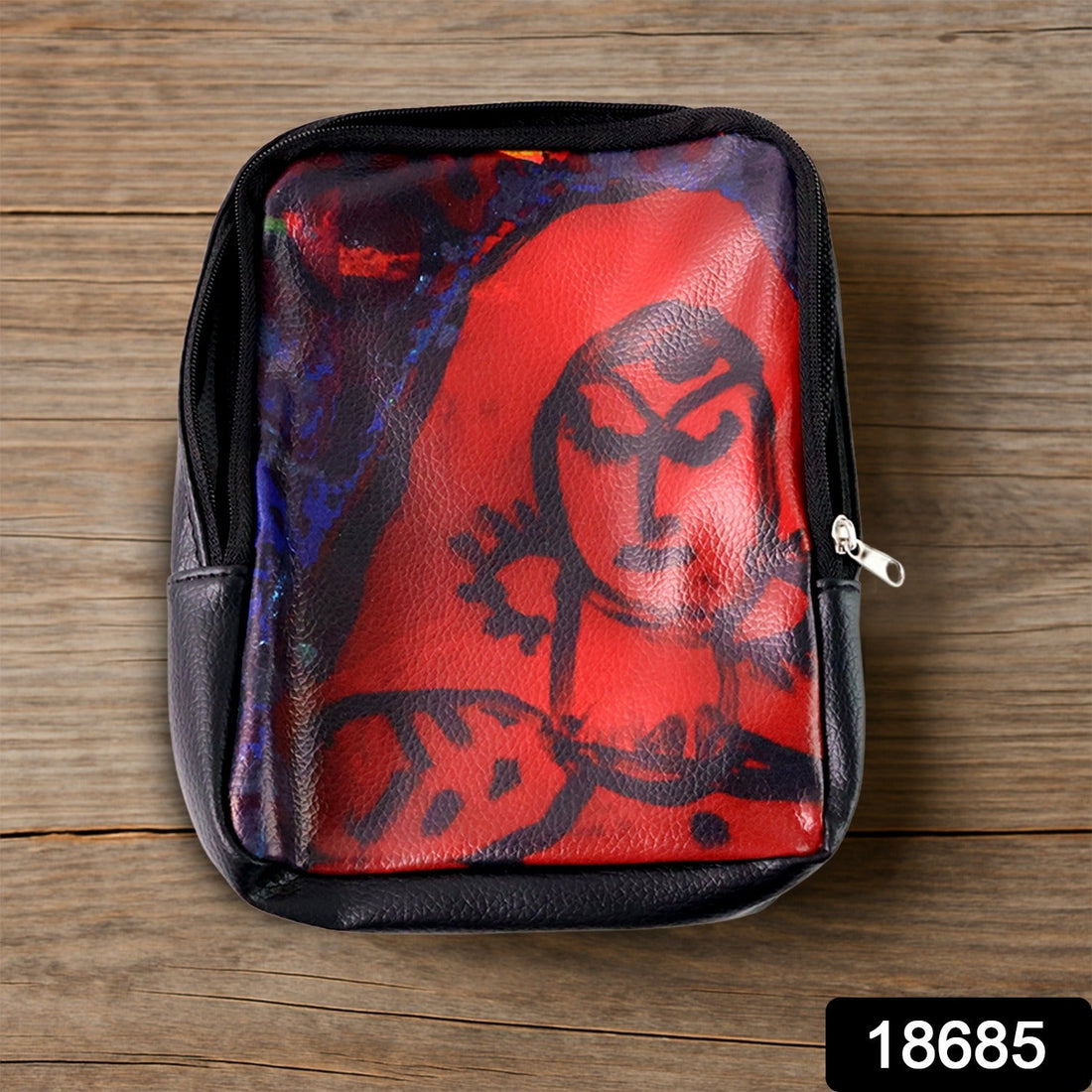 Handcrafted Multipurpose Zipper Pouch with Traditional Art Print