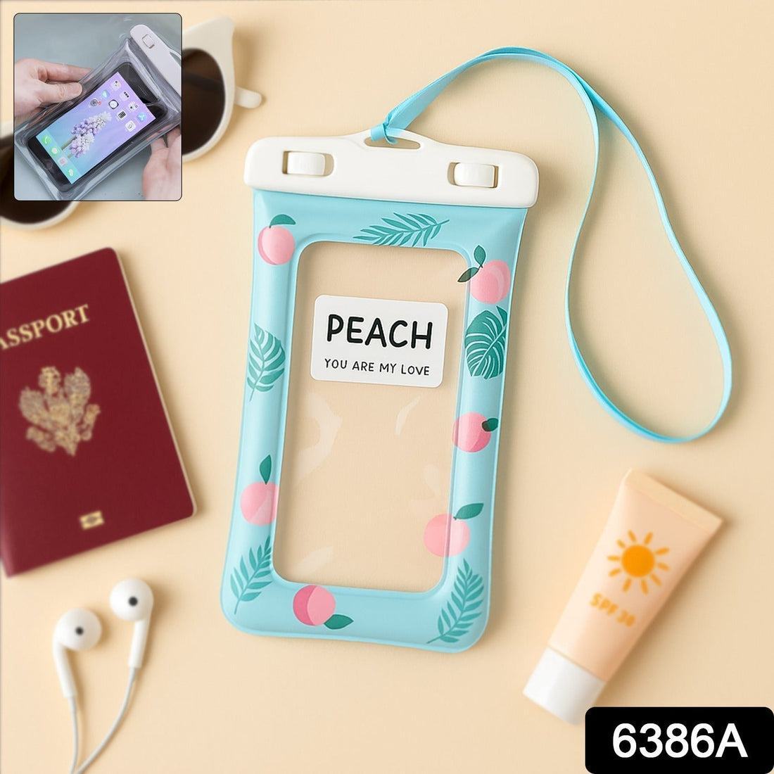 Waterproof Transparent Mobile Pouch with Neck Strap