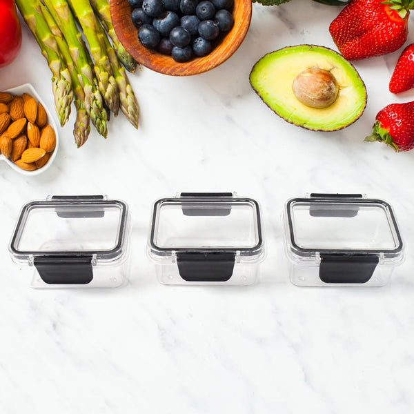 Kitchen Storage Container With Air Seal Lock Lid (3 Piece Set  250 Ml)