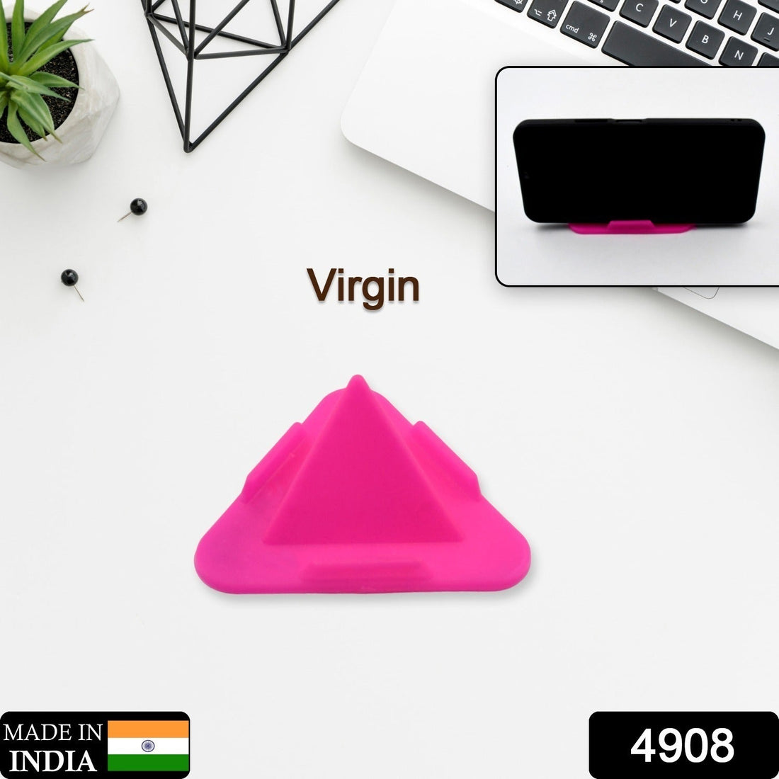 Pyramid mobile stand with three adjustable angles.