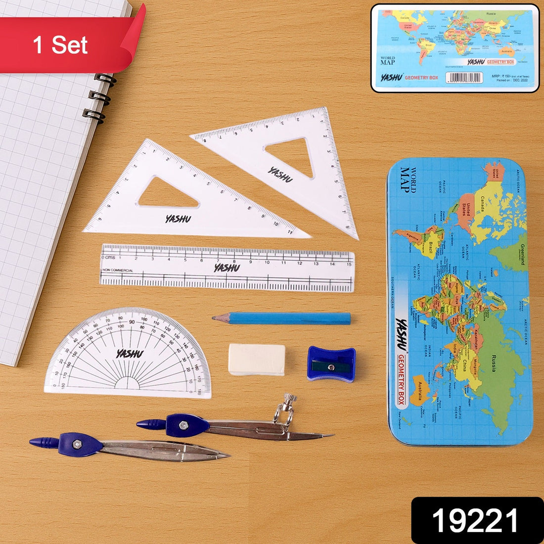 Yashu Complete Geometry Box Set with Compass
