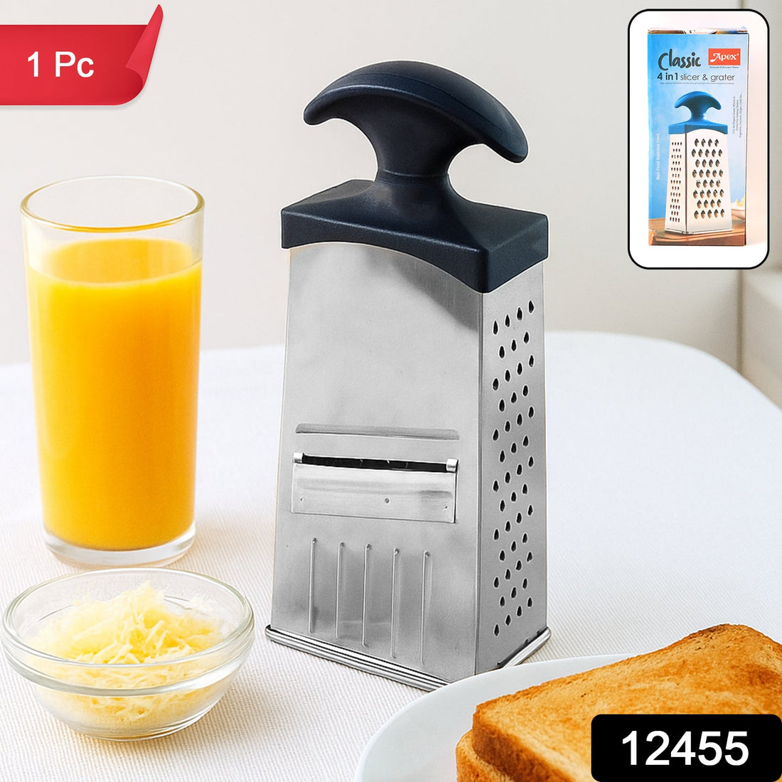 Stainless Steel Grater & Slicer with Handle